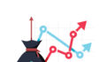 Graphic depicting income increase strategy. Financial high return on investment, fund raising or revenue growth interest rate. Loan installment and credit money, budget balance. Isolated flat design vector illustration.