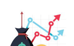 Greystar on residential markets beginning to reprice Graphic depicting income increase strategy. Financial high return on investment, fund raising or revenue growth interest rate. Loan installment and credit money, budget balance. Isolated flat design vector illustration.