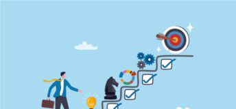 Illustrating concept of building a business from start to finish.