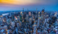New york city midtown at sunset with a view from the Empire State Building
