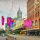 View of David Jones building on Bourke Street Mall, Melbourne