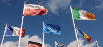 Flags of European countries.