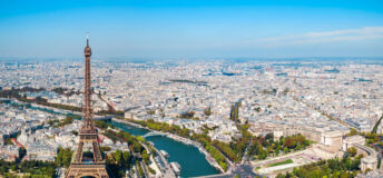 Paris aerial panoramic view, France