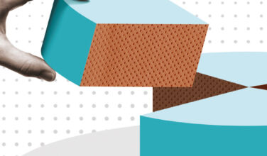 Partners Group holds first close for latest real estate secondaries strategy Theme image for the Secondaries Special 2025 with a hand taking a large portion of a cake