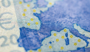 Image of Europe on a Euro bill.