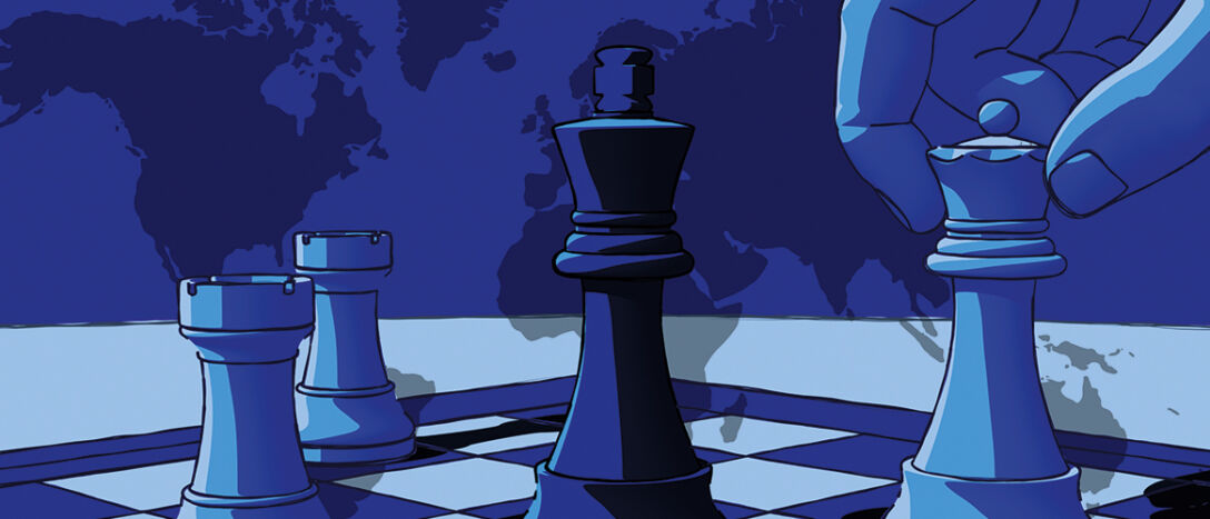 White queen and rooks deliver checkmate to black king in chess game
