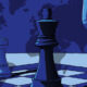 White queen and rooks deliver checkmate to black king in chess game