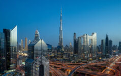 Image of the stunning high-rise skyscrapers of Dubai’s financial district, showcasing modern architecture and the vibrant economic hub of the city.