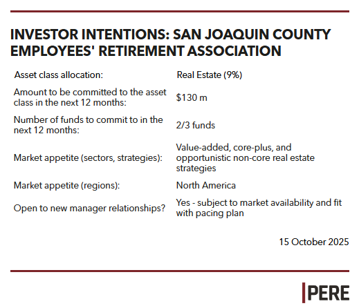 Investor Intentions: SJCERA sets annual pacing for non-core real estate