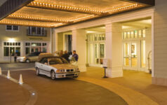 Entrance of a hotel lobby