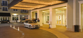 Entrance of a hotel lobby