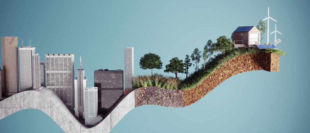 sustainable investing in real estate shown on a line chart