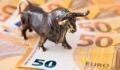 Bull statuette on 50 euro notes.