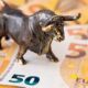 Bull statuette on 50 euro notes.