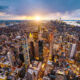 StepStone launches core/core-plus real estate platform Aerial photo of New York City at sunset.