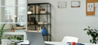 Telehealth, computer, doctor, desk, medical office building, T5