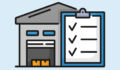 Graphic of a warehouse with a to do checklist. T5