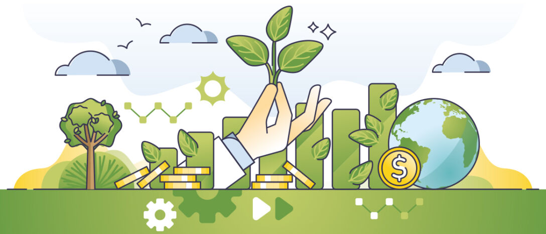 Illustration representing green finance.