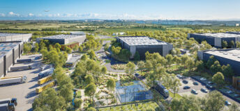 The amenity-rich Nexus Logistics Park totals 2.5 million square feet of sustainably designed space across 17 logistics buildings in Dublin; IPUT Real Estate; T5