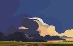 Iran conflict casts doubt over European real estate’s growth outlook Thunderstorm over the fields. Beautiful nature landscape.