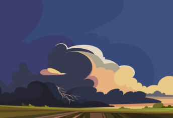 Iran conflict casts doubt over European real estate’s growth outlook Thunderstorm over the fields. Beautiful nature landscape.