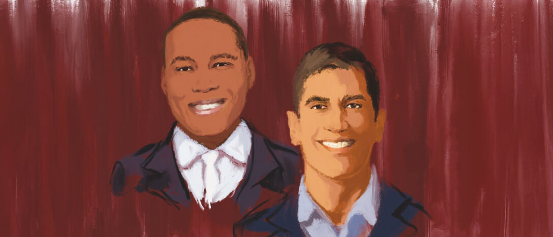 Graphic of Chris Lee and Raj Agrawal.