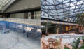 Before and after of the Nuga Castellana redevelopment, which unified several buildings into an office, residential, restaurant and retail destination in Madrid’s Chamartín district.