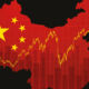 Map of China with the China flag and increasing statistics laid over the map.