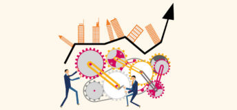 Graphic of cogs working beneath a city.