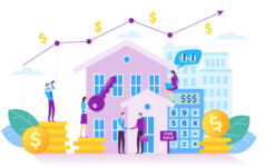 Graphic representing real estate financing and funds.