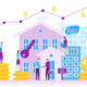 Graphic representing real estate financing and funds.