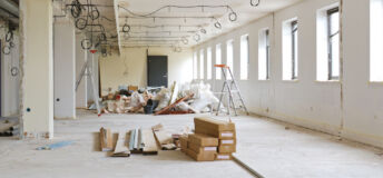 Image of a room in a building in construction.