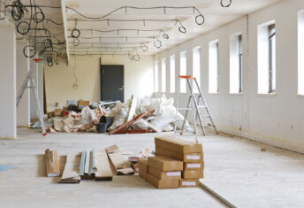 Image of a room in a building in construction.