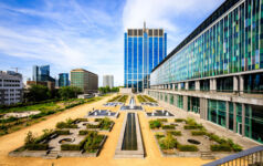 Image of a glass building in central Belgium