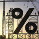 Image of a construction site with a percentage sign over it.