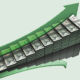 Stacked yen and an upwards pointing arrow