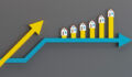 Image of arrows pointing up and forward with housing levels increasing.