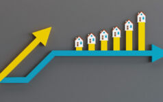 RMR Group on taking a fresh look at multifamily investing Image of arrows pointing up and forward with housing levels increasing.