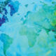 Map of the world oil painting