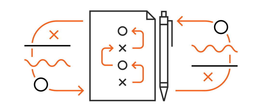 An illustration of a pen and notepad