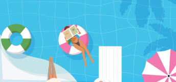 Schroders Capital on why recapitalization is more than just a liquidity tool Illustration of figures relaxing by and in a pool from above
