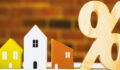 Image of houses with a percent block next to them.