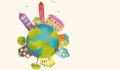 Five forces are reshaping global living-sector investment Illustration of Earth circled by different homes and buildings.