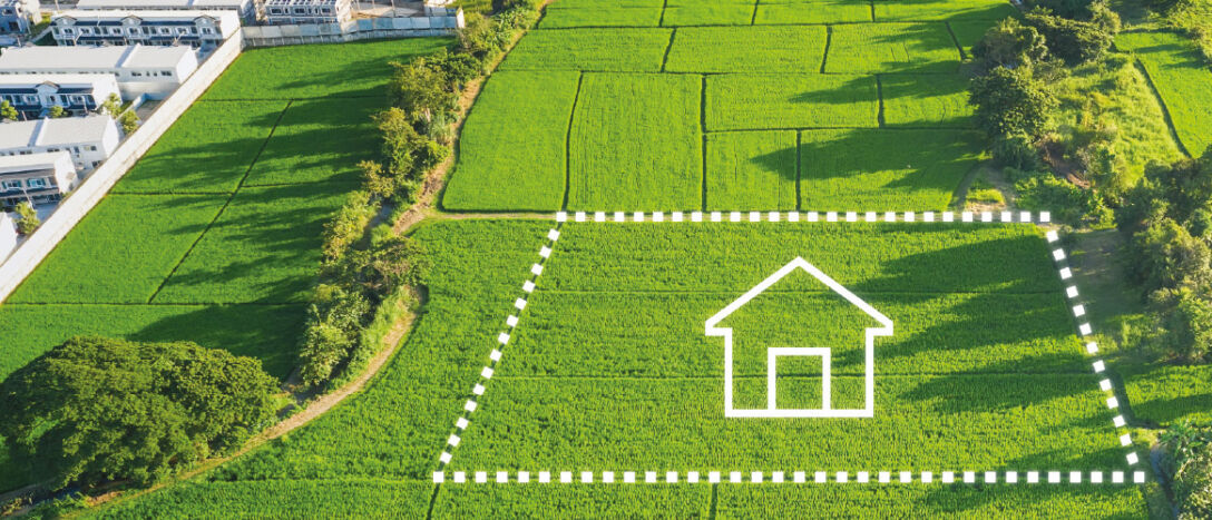 Graphic outlining a property line.