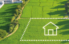 Graphic outlining a property line.