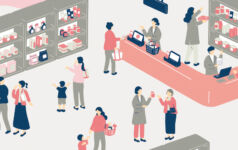 Illustration of people shopping