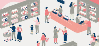 Illustration of people shopping