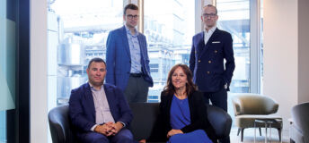 PERE UK Roundtable 2026, L-R: Kieran Farrelly, Schroders Capital; Dan Mahoney, LaSalle; Lorna Brown, Birchwood Real Estate Capital; and Henrik Orrbeck, Partners Group